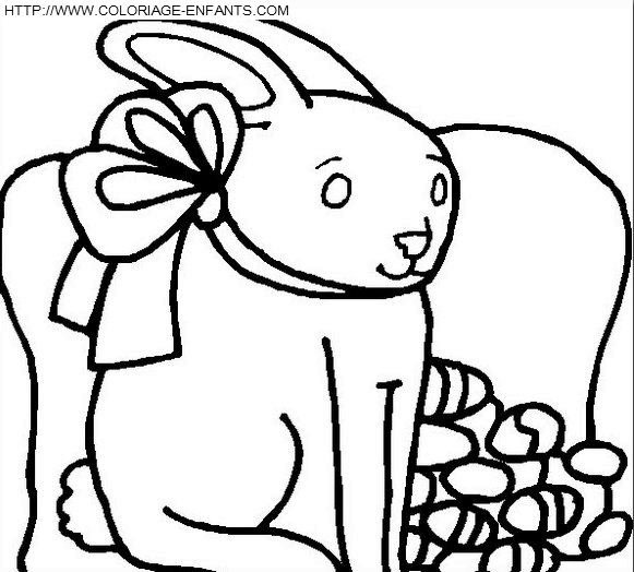 coloriage paques lapins