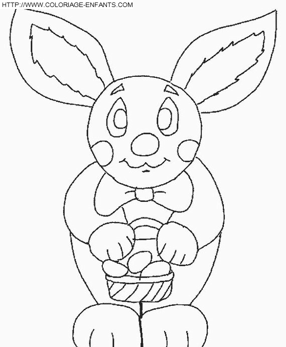 coloriage paques lapins