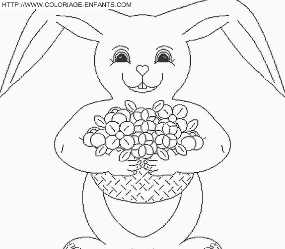 coloriage paques lapins