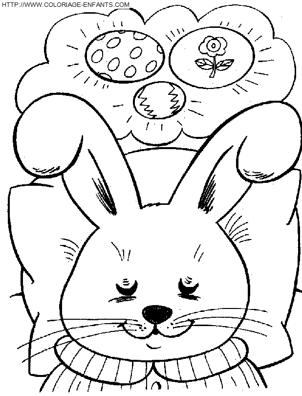 coloriage paques lapins