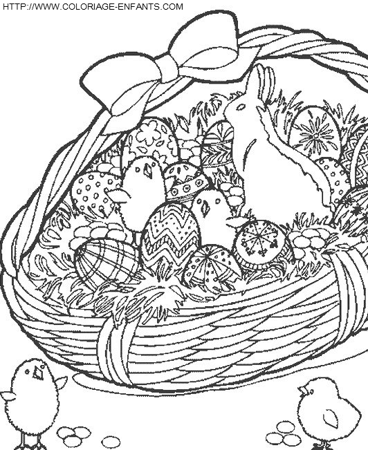 coloriage paques oeufs