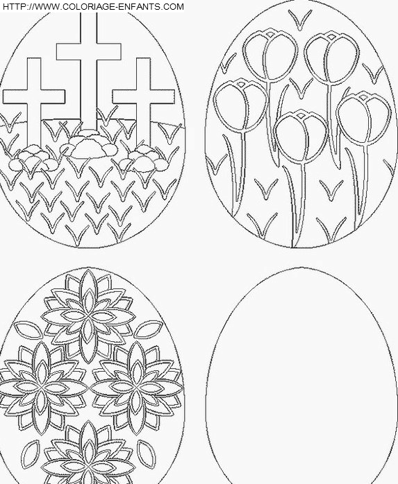 coloriage paques oeufs