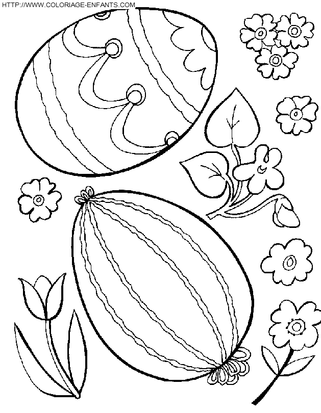 coloriage paques oeufs