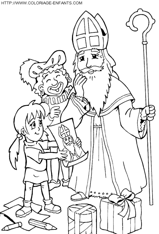 coloriage saint nicolas