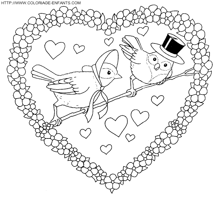 coloriage saint valentin amoureux