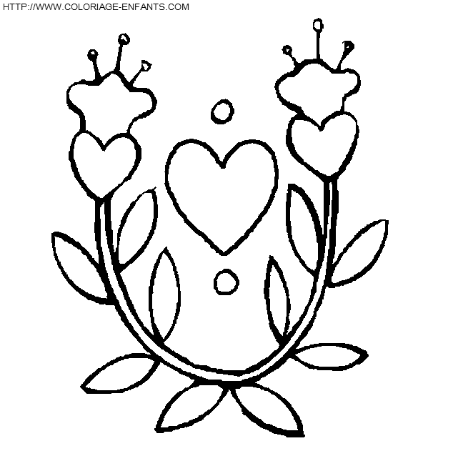 coloriage saint valentin coeurs