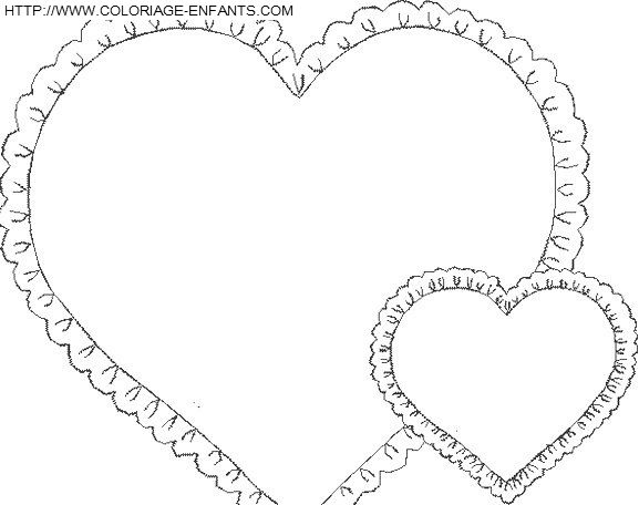 coloriage saint valentin coeurs