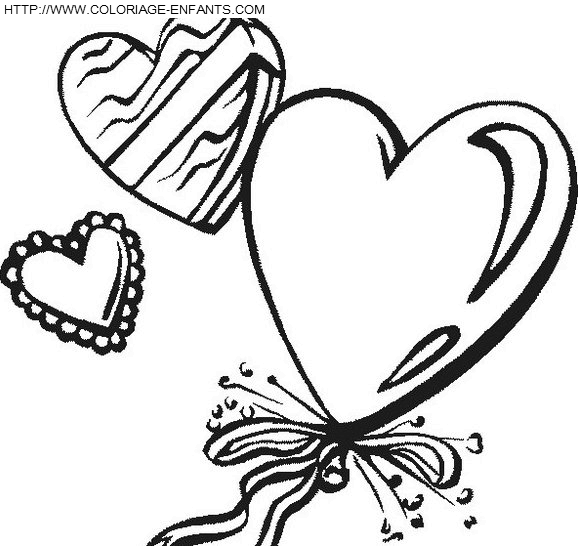 coloriage saint valentin coeurs