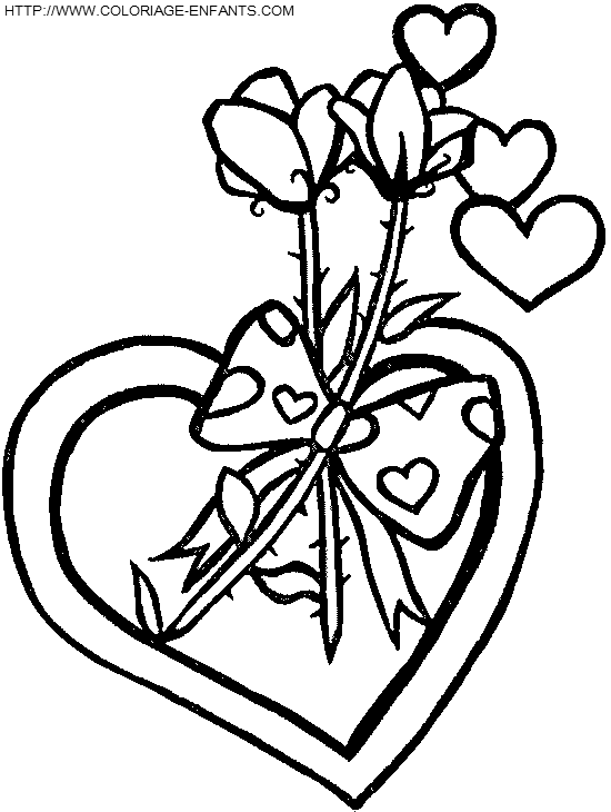 coloriage saint valentin coeurs