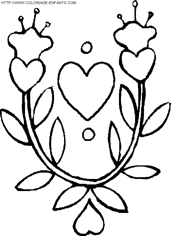 coloriage saint valentin coeurs