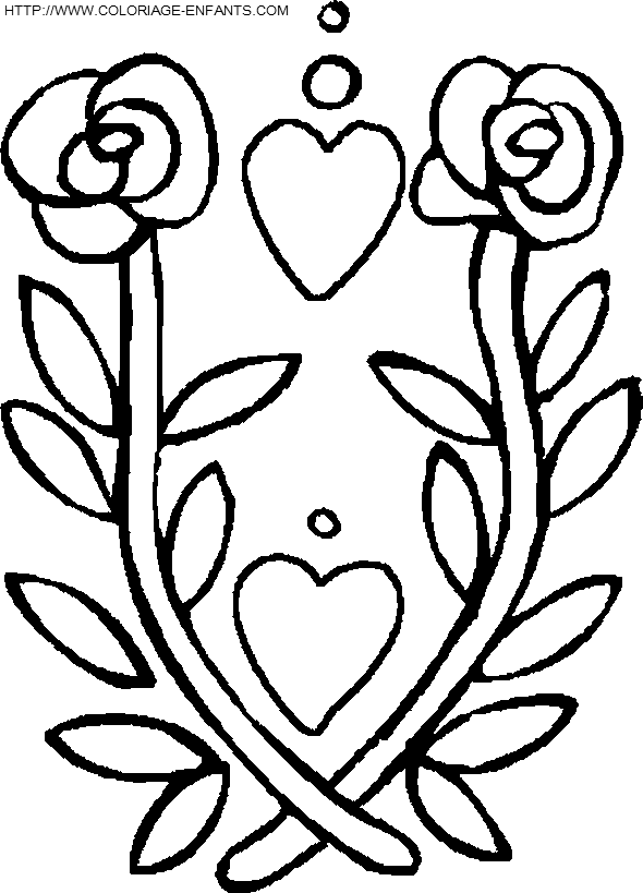 coloriage saint valentin coeurs