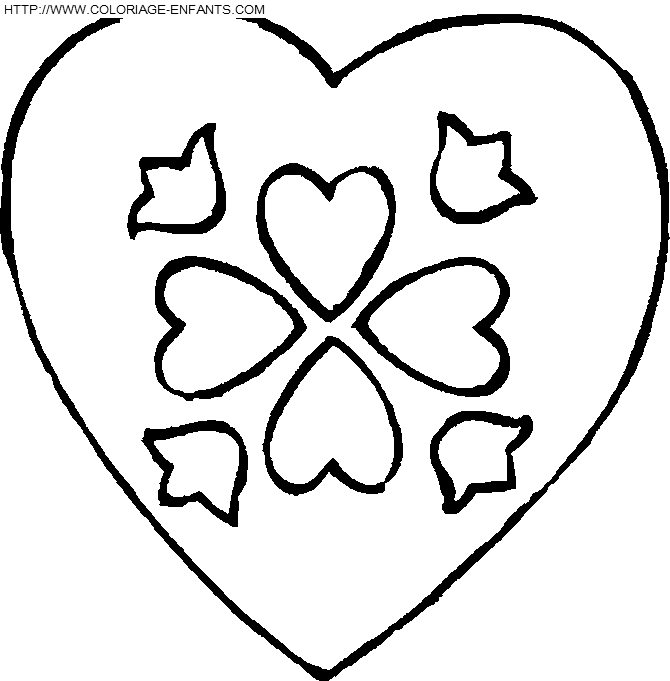 coloriage saint valentin coeurs