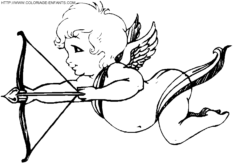 coloriage saint valentin cupidon