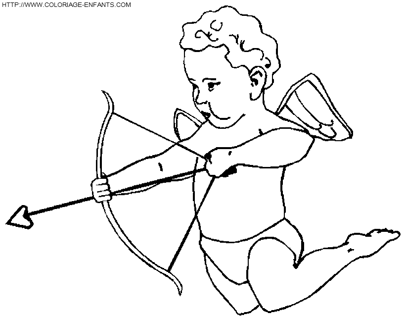 coloriage saint valentin cupidon