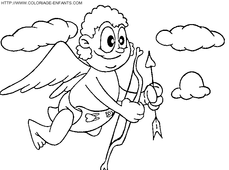 coloriage saint valentin cupidon