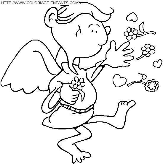 coloriage saint valentin cupidon