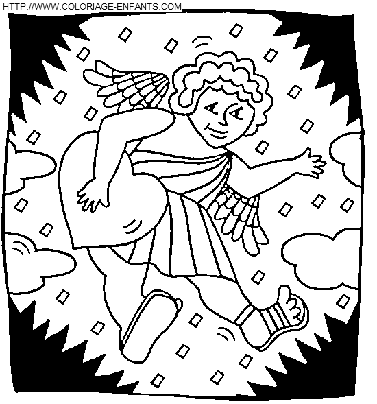 coloriage saint valentin cupidon