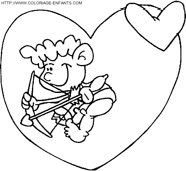 coloriage saint valentin cupidon