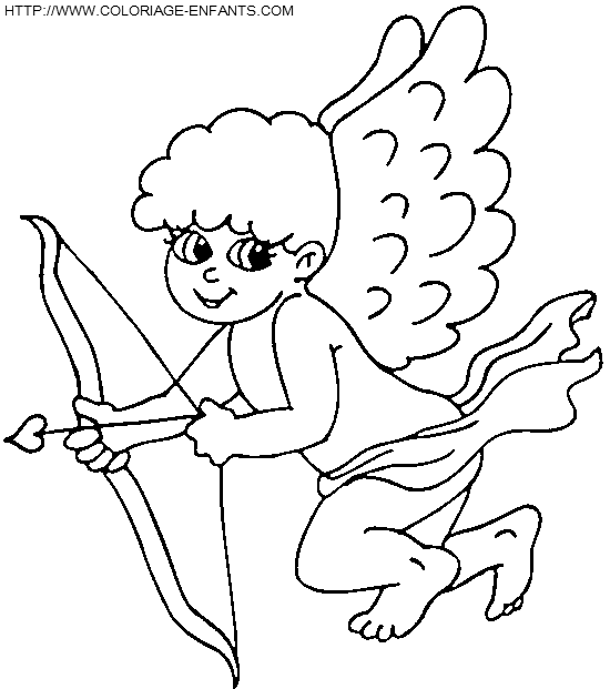 coloriage saint valentin cupidon