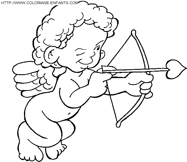 coloriage saint valentin cupidon