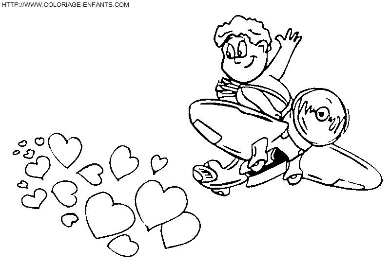 coloriage saint valentin cupidon