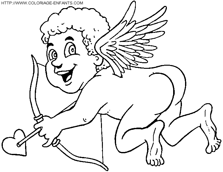 coloriage saint valentin cupidon