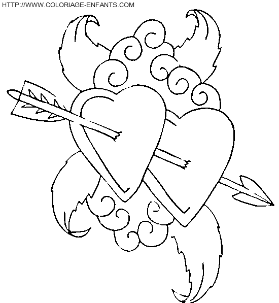 coloriage saint valentin cupidon