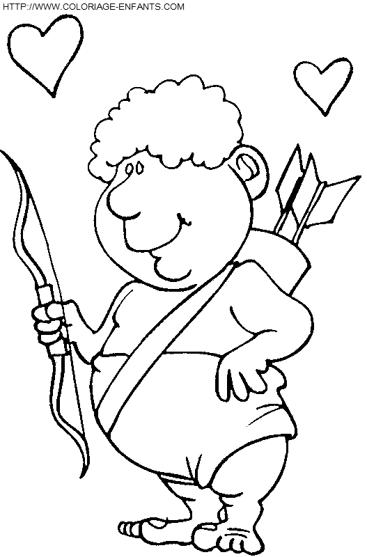 coloriage saint valentin cupidon