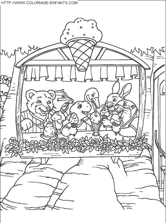 coloriage franklin et ses amis mangent des glaces