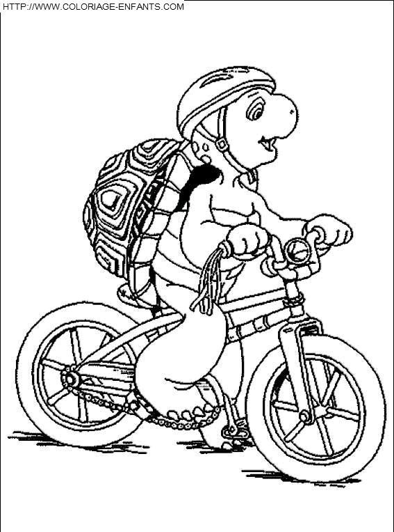 coloriage franklin sait faire du velo