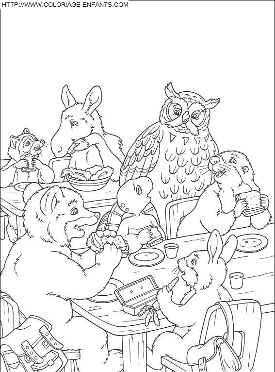 coloriage franklin ses amis au gouter