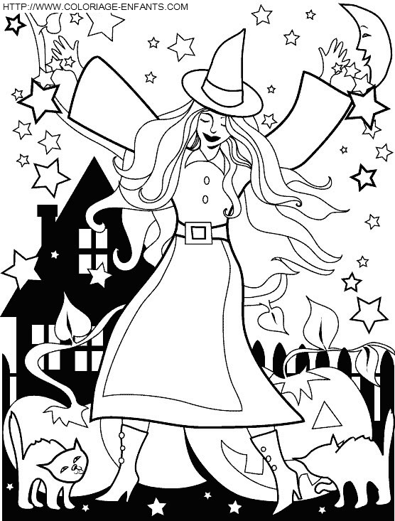 coloriage sorcieres halloween