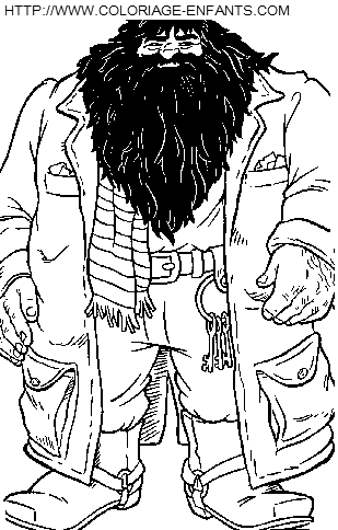 coloriage harry potter le geant hagrid