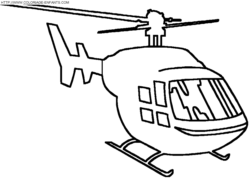 coloriage helicoptere de tourisme