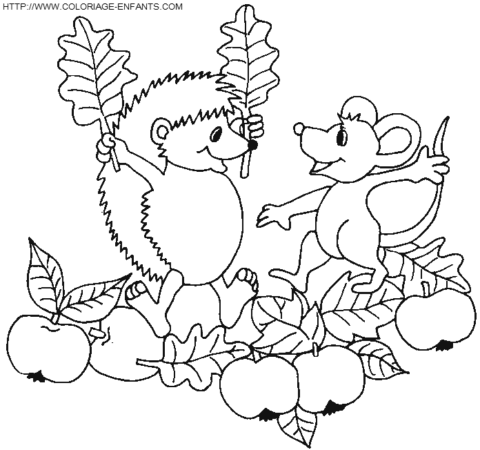 coloriage herissons