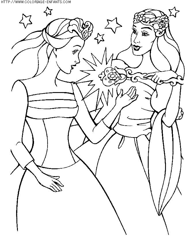 coloriage heros barbie princesse