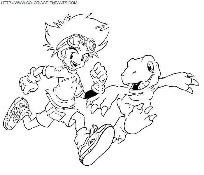 coloriage Heros Digimon