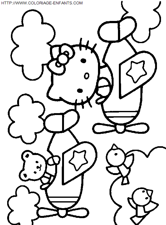 coloriage Heros Hello Kitty