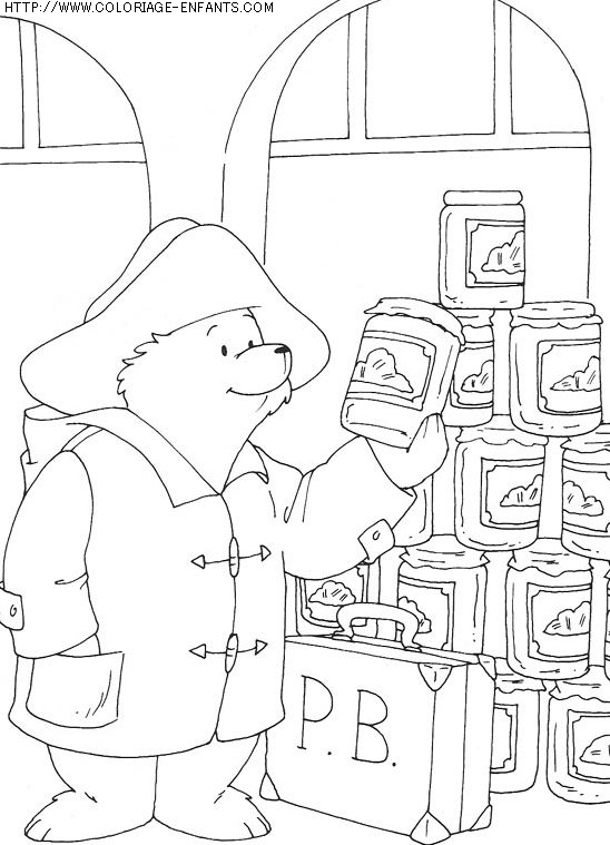 coloriage heros ours paddington