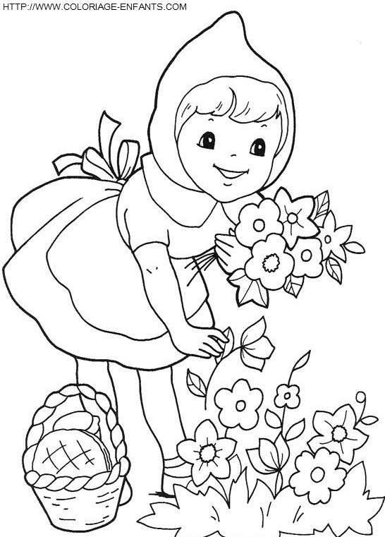 coloriage petit chaperon rouge