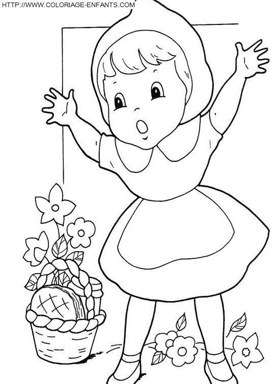 coloriage petit chaperon rouge