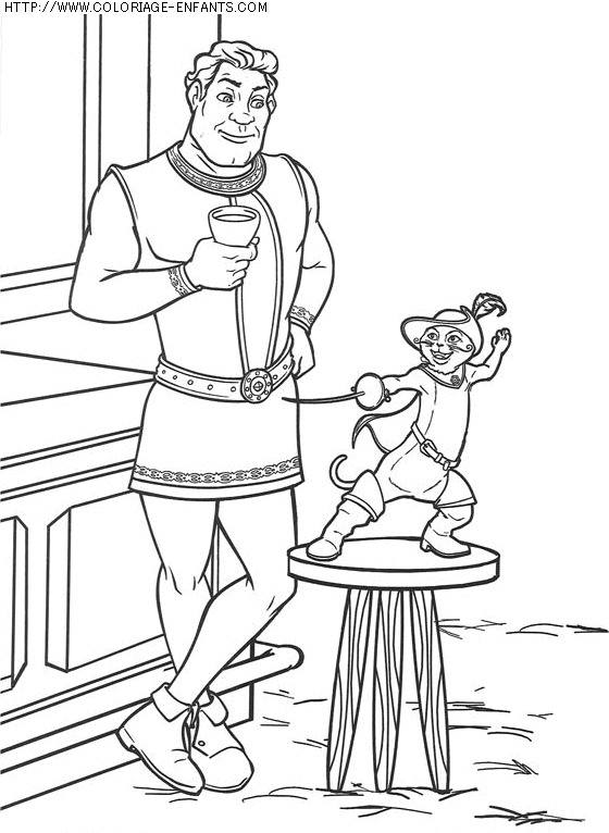 coloriage heros shrek 2