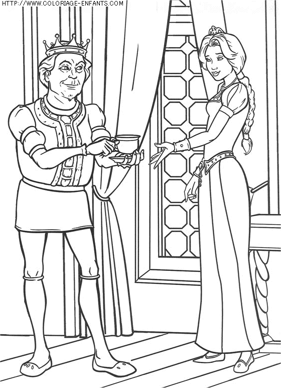 coloriage heros shrek 2