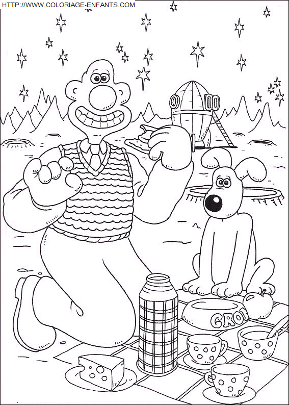 coloriage Heros Wallace Et Gromit