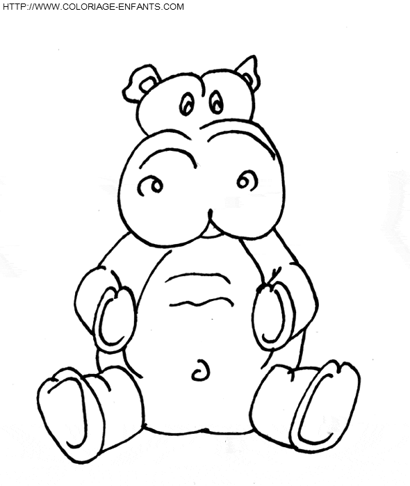 coloriage hippopotames