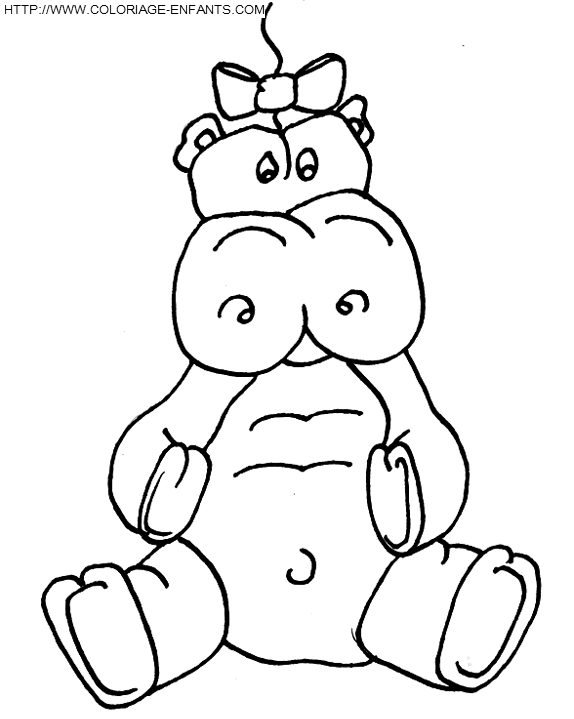 coloriage hippopotames