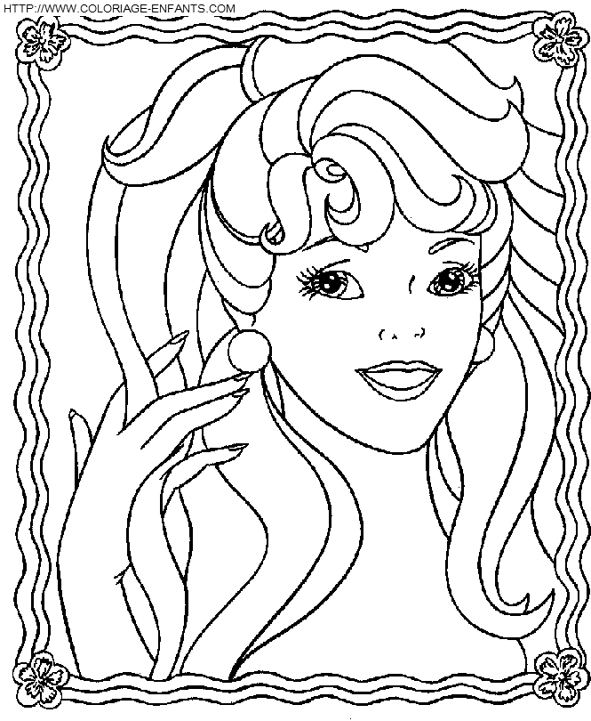 coloriage le portrait de barbie