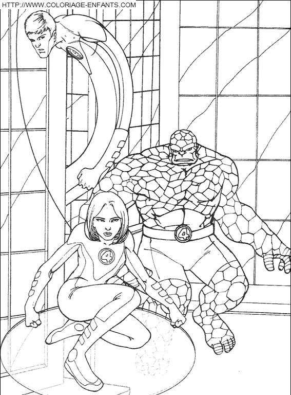 coloriage les 4 fantastiques mr fantastic la femme invisible la chose