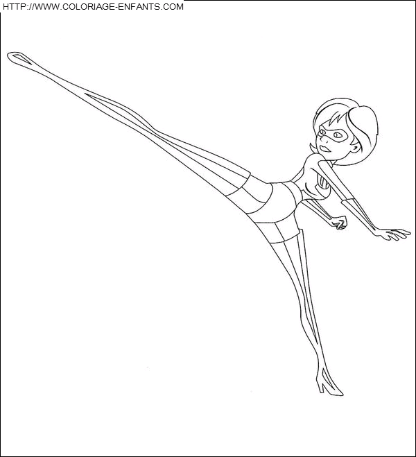 coloriage les indestructibles elastigirl 1er dessin