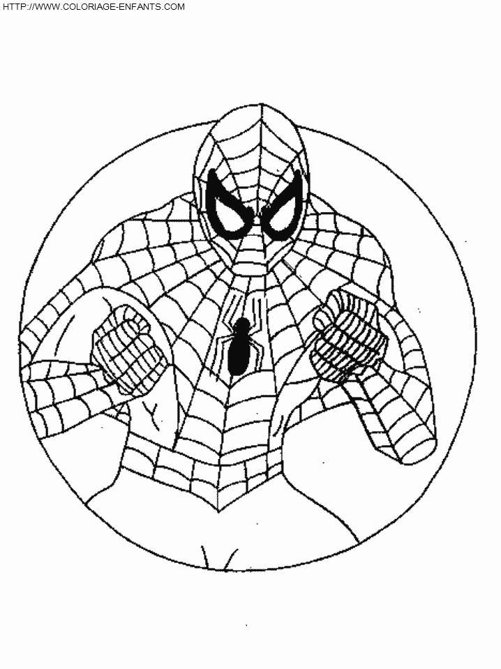 coloriage les poings de spiderman